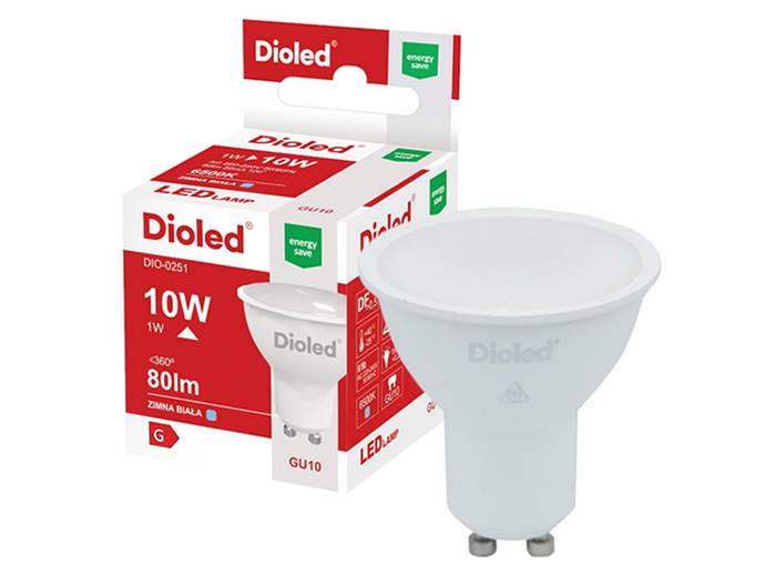 ŻARÓWKA LED GU10 1W  B.ZIMNA