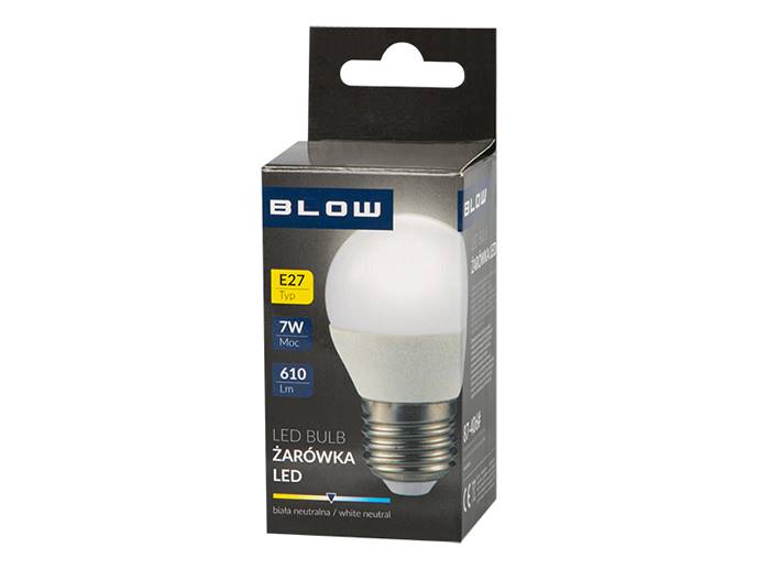 ŻARÓWKA LED E27 7W B.DZIENNY kulka