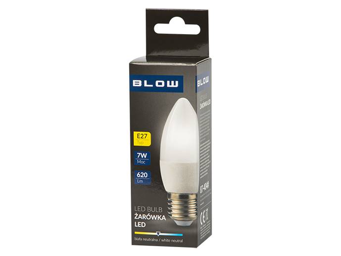 ŻARÓWKA LED E27 7W B.DZIENNY świeczka