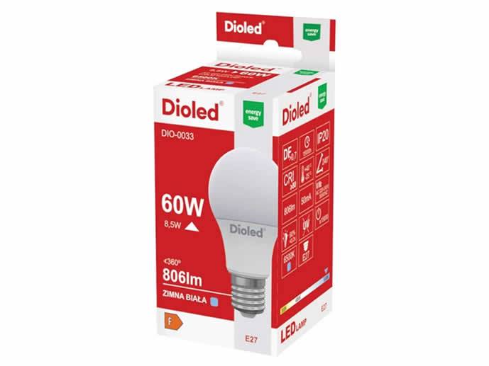 Żarówka LED E27 8,5W b.zimna