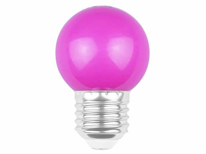 Żarówka LED E27 2W mała kulka, fioletowa 