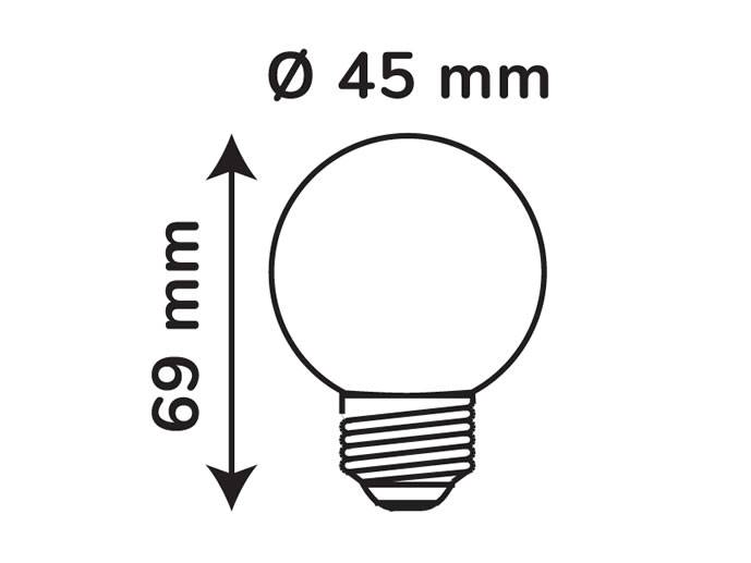 Żarówka LED E27 1W mała kulka, biała ciepła