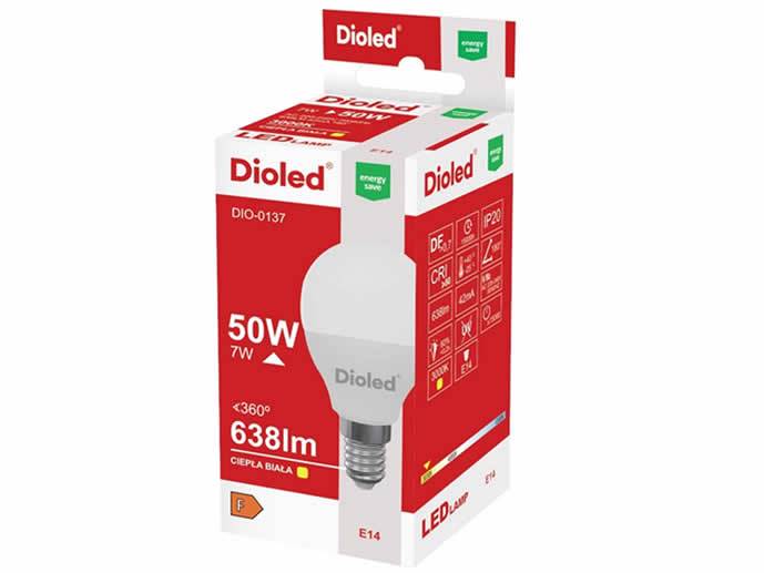 Żarówka LED E14 7W kropla/ kulka, biała ciepła