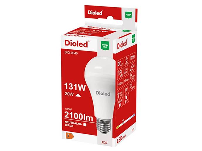 Żarówka LED E27 20W b.DZIENNY a65