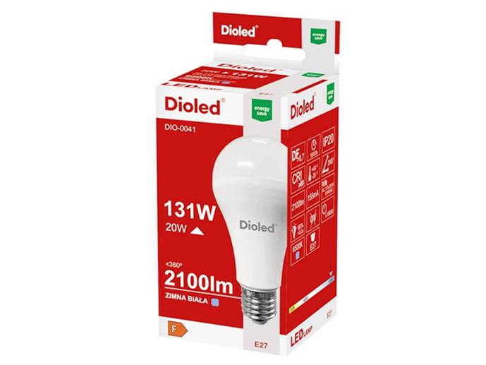 ŻARÓWKA LED E27 20W B.zimna
