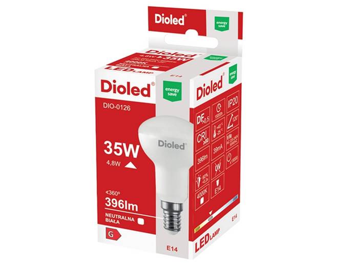 Żarówka LED E14 5W grzybek, biała neutralna