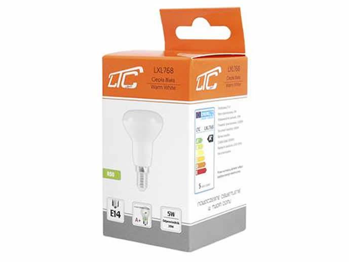Żarówka LED E14 5W grzybek, biała ciepła