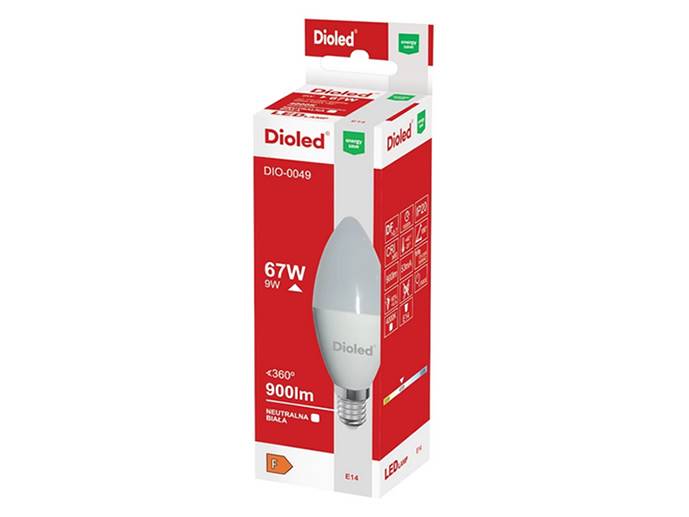 Żarówka LED E14 9W świeczka, biała neutralna 