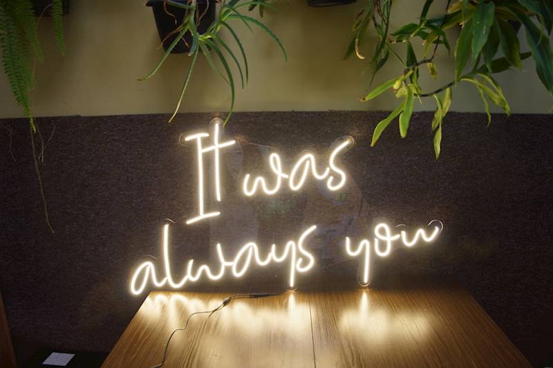neon It was always you 120x70 cm