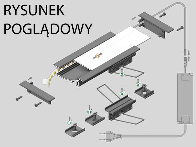 Profil FLAT8 surowe aluminium 1m