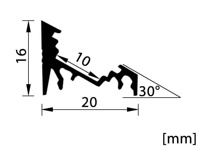 Profil CORNER10 czarny 2m