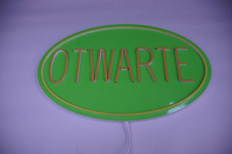 neon zewnętrzny usztywniony Otwarte 50x30 cm