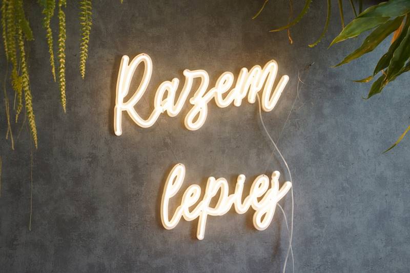 neon Razem lepiej 59x45 cm 