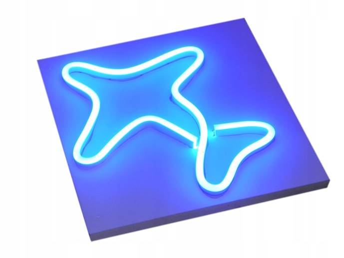 neon Samolot 18x18 cm