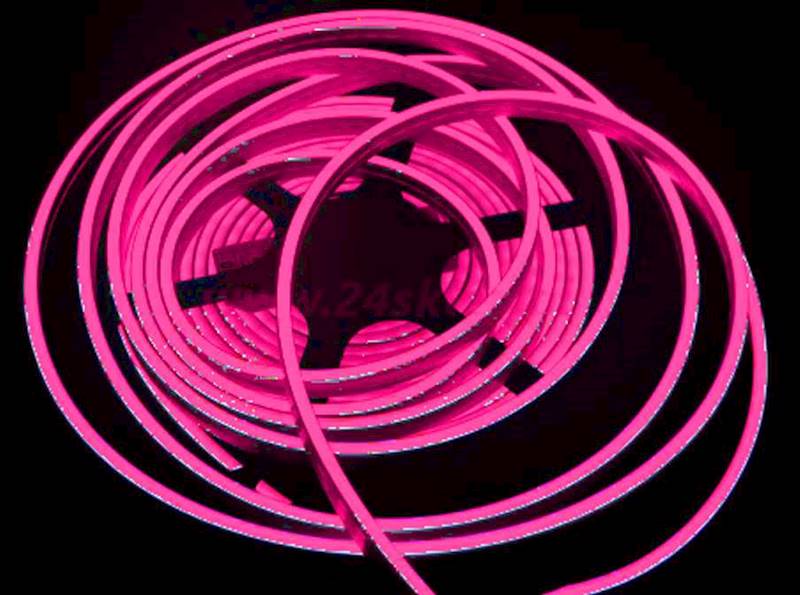 płaski neon LED Flex cięty co 1cm  Różowy 1m 