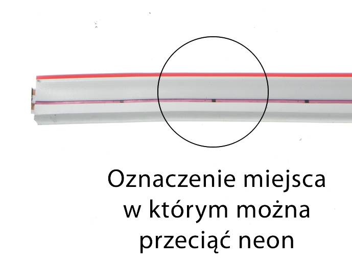 neon LED Flex cięty co 2,5cm Czerwony 1m