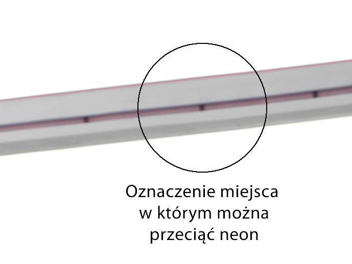 neon LED Flex cięty co 2,5cm Różowy 1m