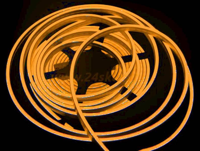 płaski neon LED Flex cięty co 1cm Żółty 1m