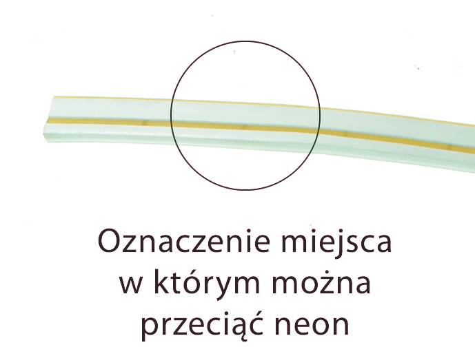 neon LED Flex cięty co 1cm Żółty 1m