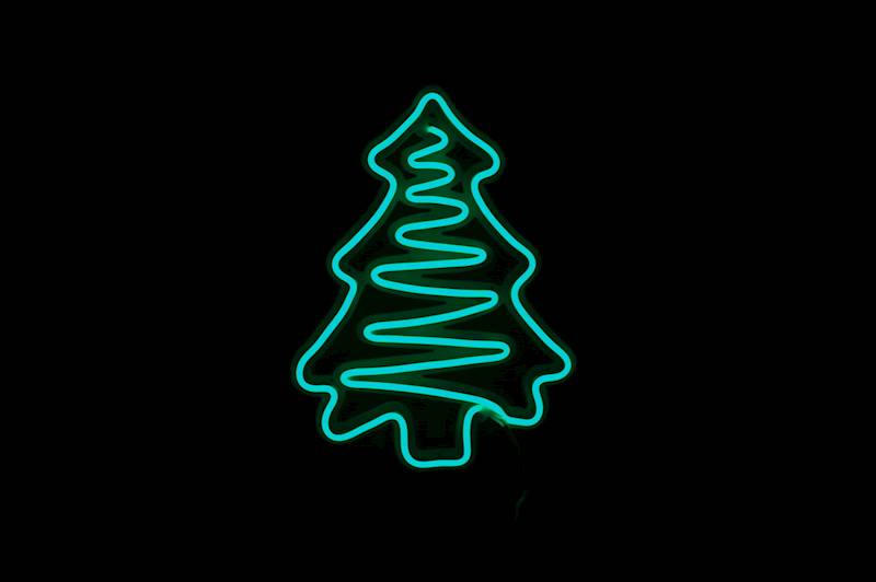 neon Choinka dla kociarzy 48x65 cm 