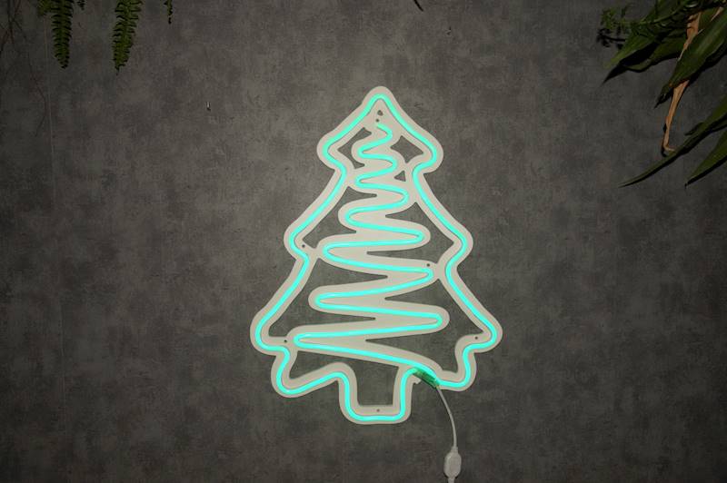 neon Choinka dla kociarzy 48x65 cm 