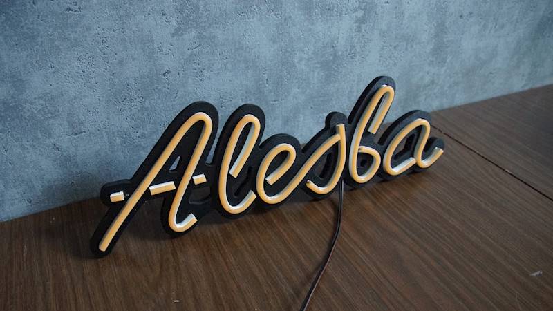 neon stojący Alesba  38x12cm