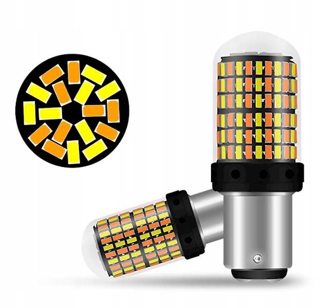 LED P21/5W 144LED DUAL BIAŁY POMARAŃCZOWY CANBUS