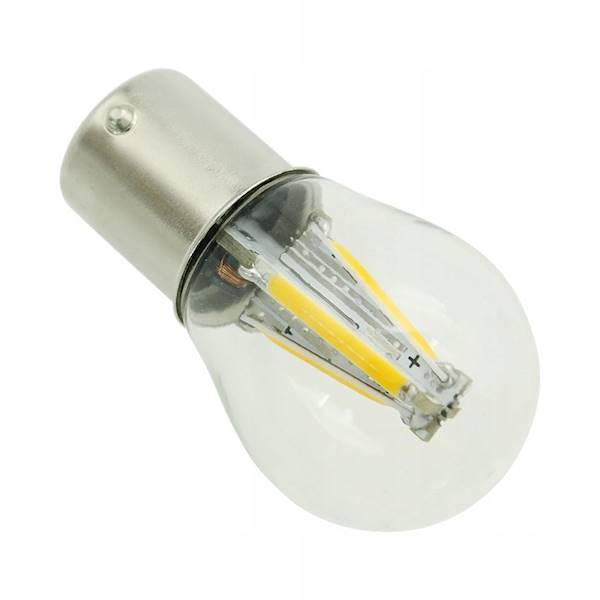 LED 4 COB FILAMENT P21W R5W BA15S 12V 24V BIAŁA