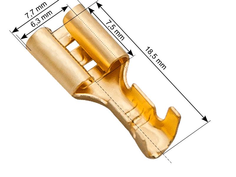 Konektor F żeński 6,3mm nieizolowany płaski