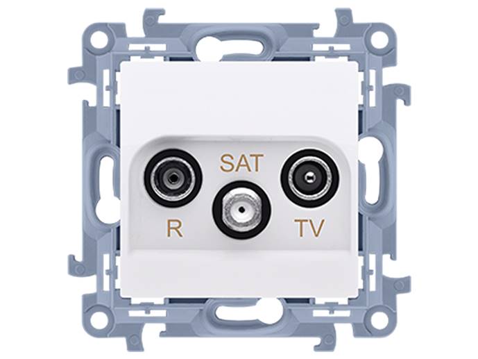 Gniazdo antenowe R-TV-SAT końcowe, białe