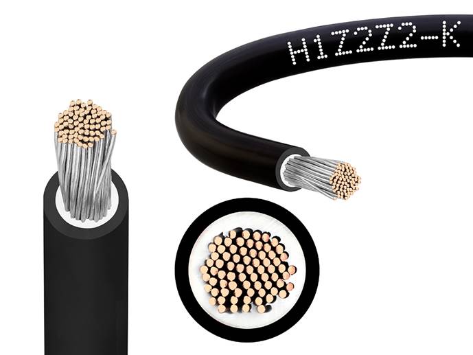 Kabel montażowy solarny 4mm czarny 1 metr