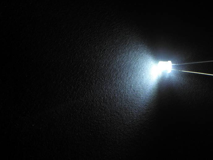 Dioda LED 5mm biała zimna clear