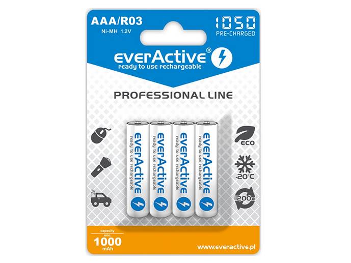 Akumulatorki AAA R03 1050mAh everActive 4szt