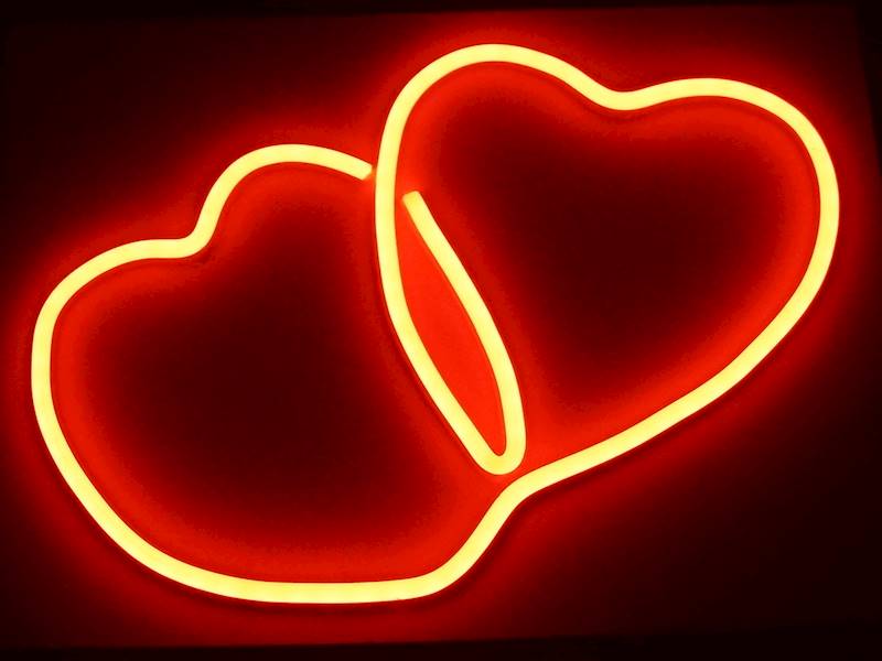 neon Dwa serca  30x21 cm
