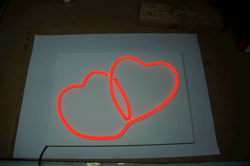 neon Dwa serca  30x21 cm