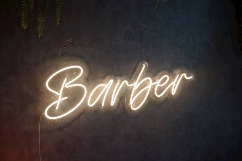 neon Barber 100x36 cm