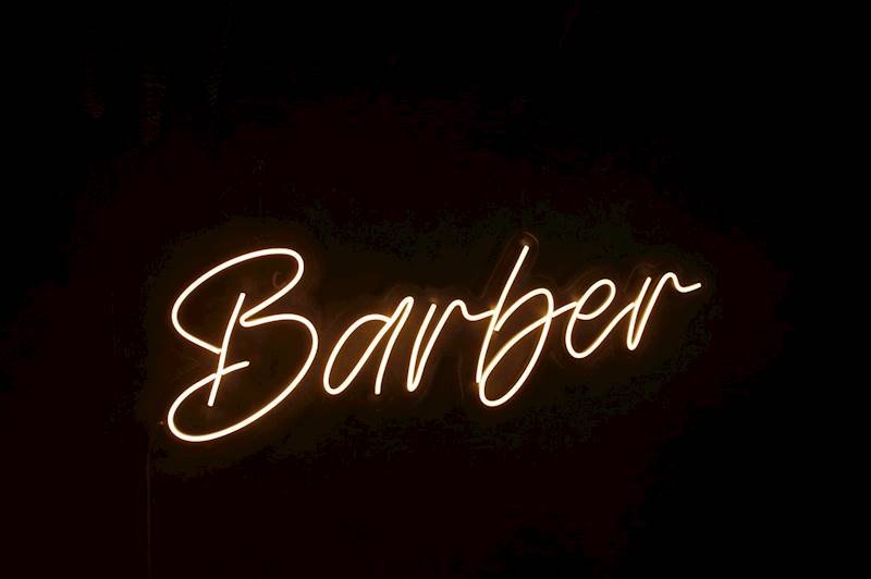 neon Barber 100x36 cm