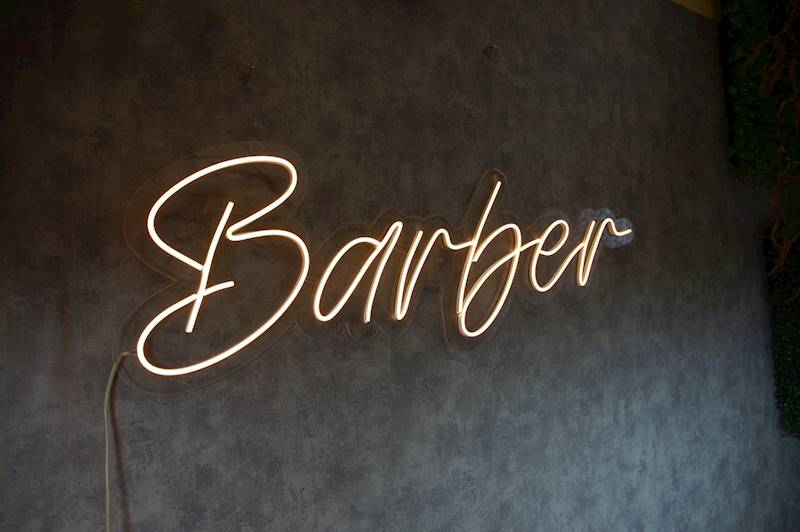 neon Barber 100x36 cm
