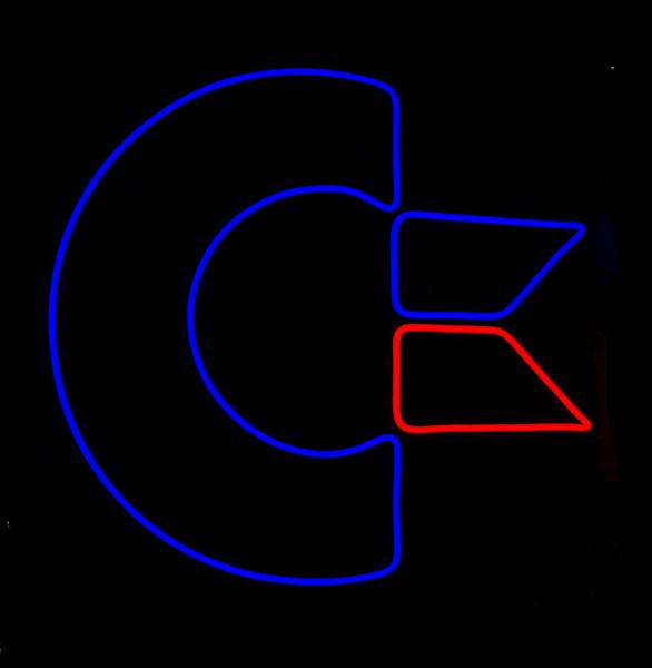 neon Commodore logo 60x55 cm