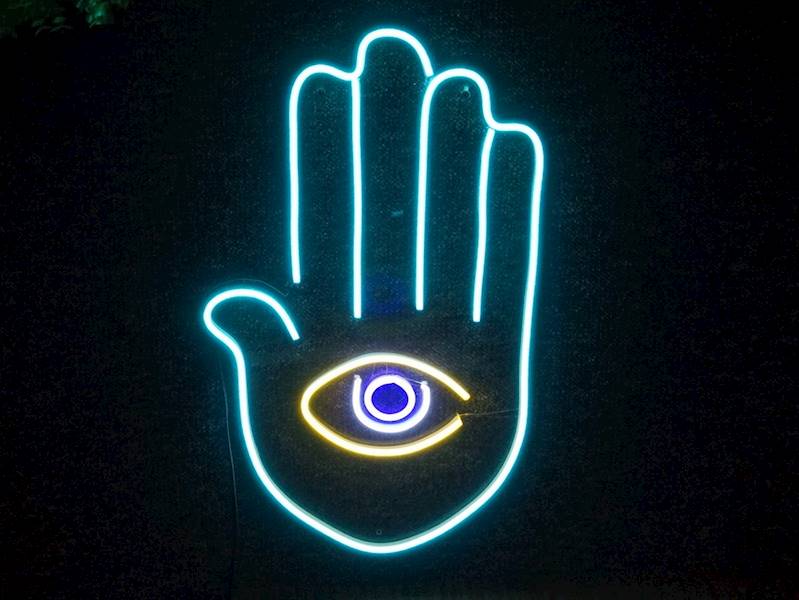 neon Ręka Fatimy 32x52cm