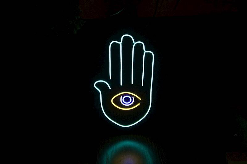 neon Ręka Fatimy 32x52cm