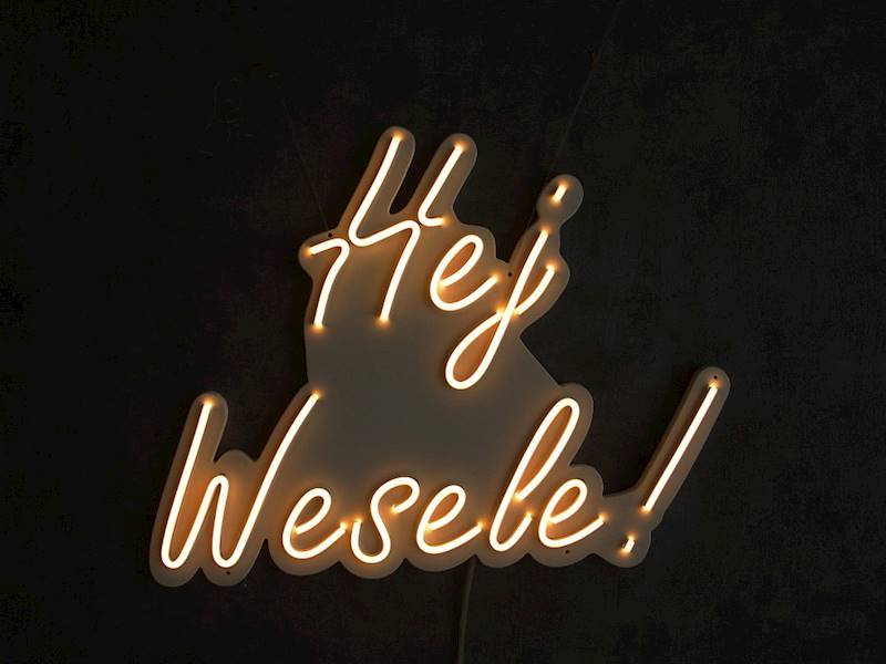 neon Hej Wesele 50x39 cm 