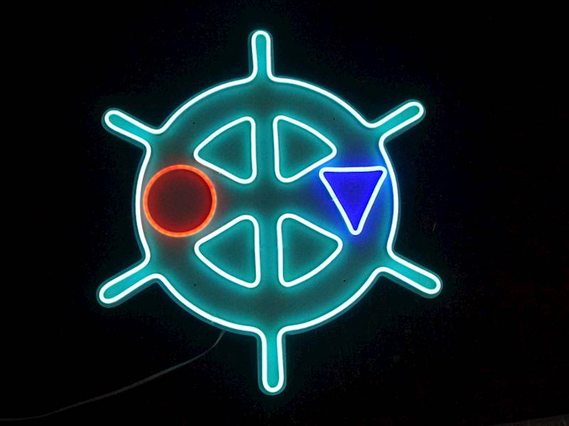 neon Koło sterowe WC 46x51cm