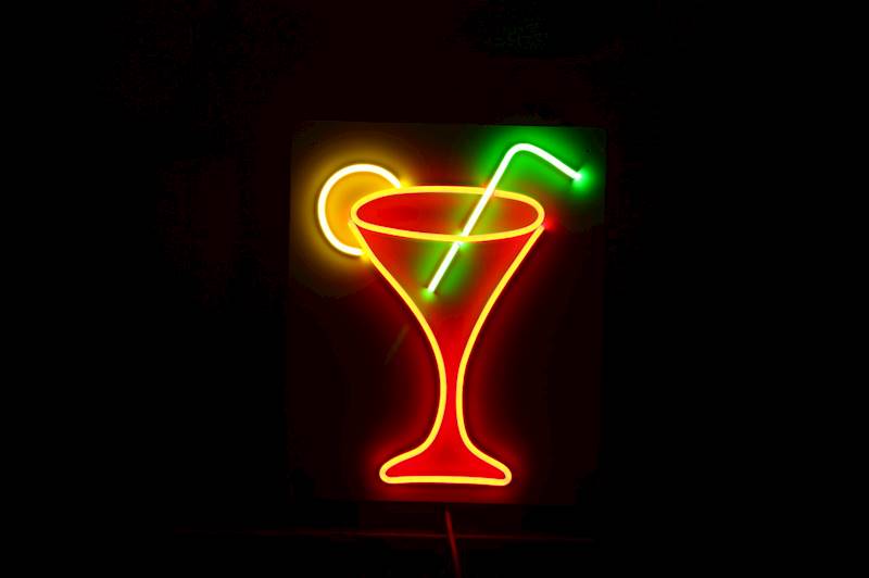 neon Kieliszek ze słomką 30x36cm