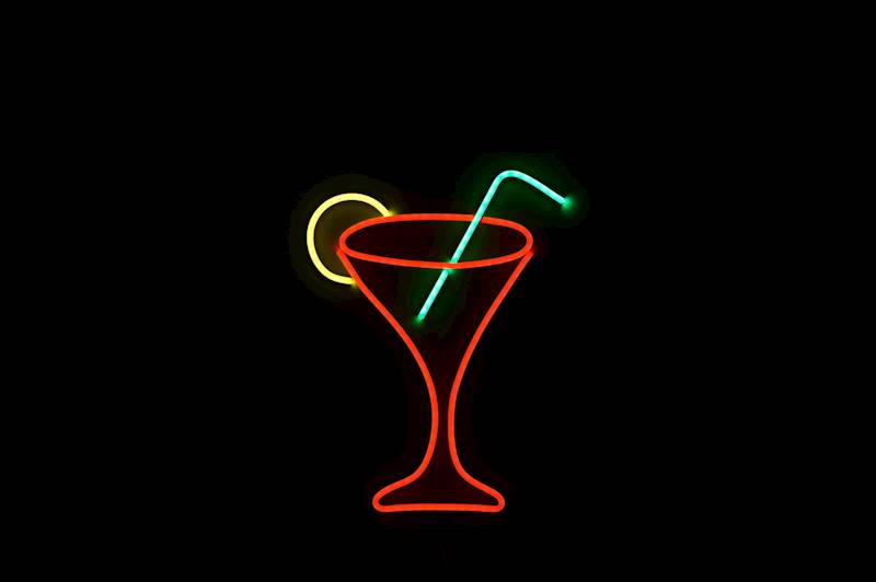 neon Kieliszek ze słomką 30x36cm