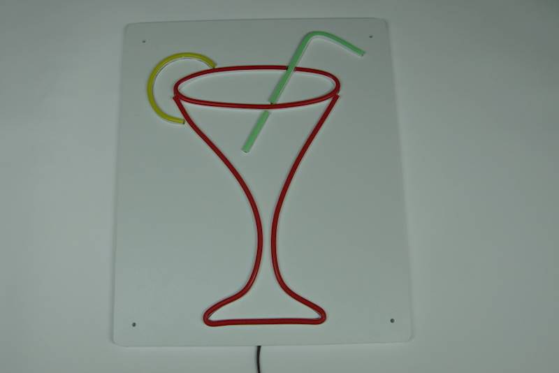 neon Kieliszek ze słomką 30x36cm