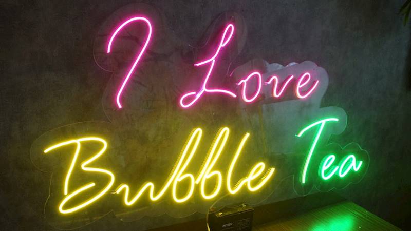 neon I Love Bubble Tea 140x70cm
