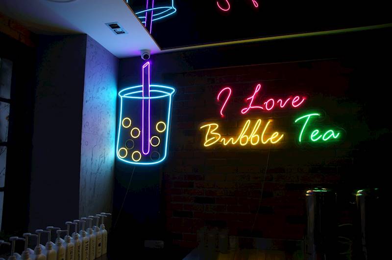 neon I Love Bubble Tea 140x70cm