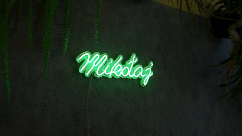 neon Mikołaj 42x16cm