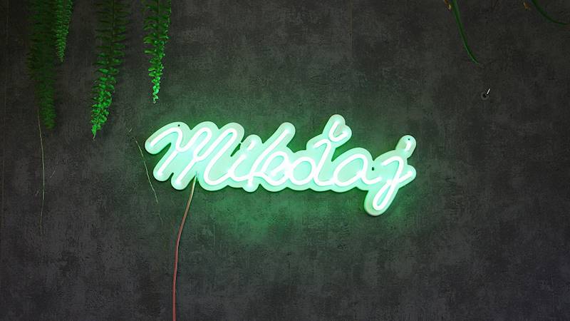 neon Mikołaj 42x16cm